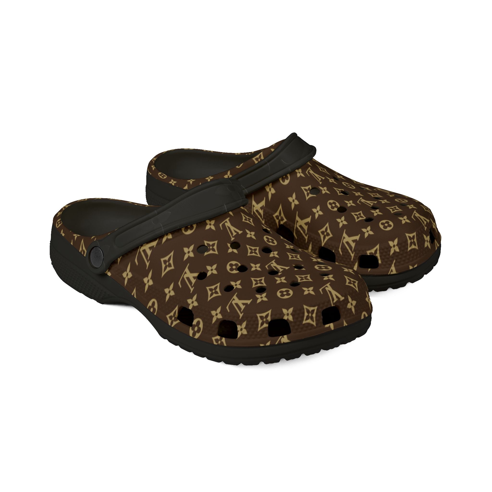 Designer-Inspired Brown Monogram EVA Foam Clogs