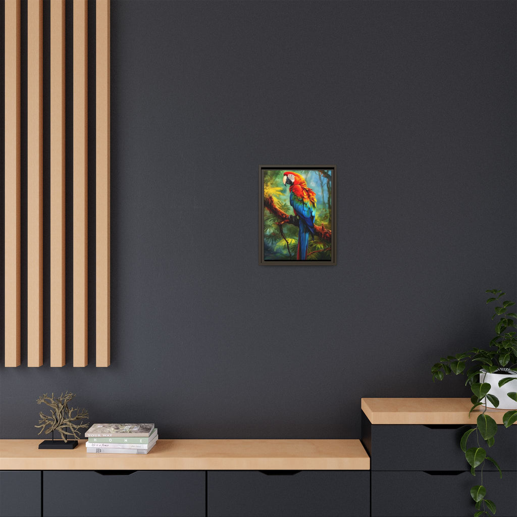Scarlet Macaw Tropical Canvas Print (Framed Matte)
