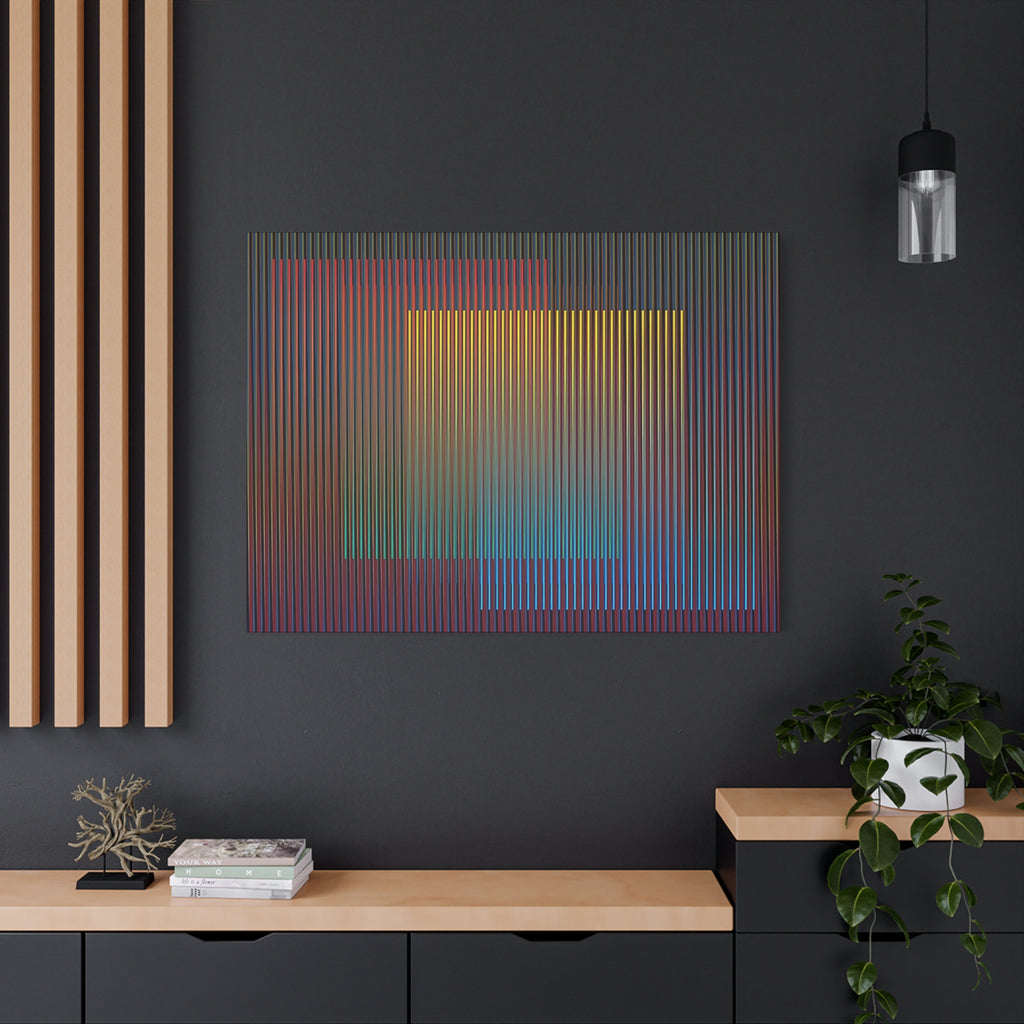 Abstract Gradient Squares Matte Canvas Print — Modern Geometric Wall Art