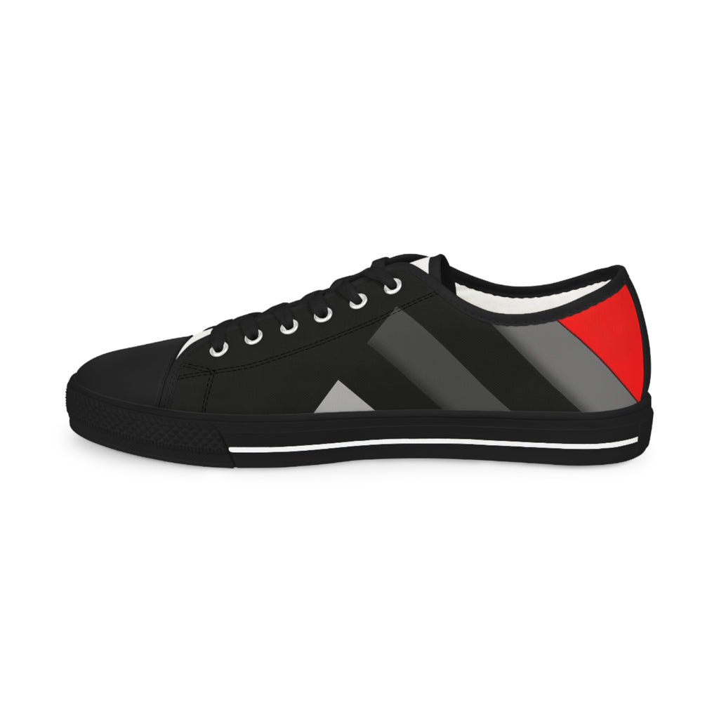 Classic Black Striped Low-Top Sneakers — Men's Casual Canvas Shoes