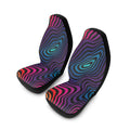 Psychedelic Wave Car Seat Covers — Vibrant Multicolor Zebra-Stripe Polyester Seat Protector