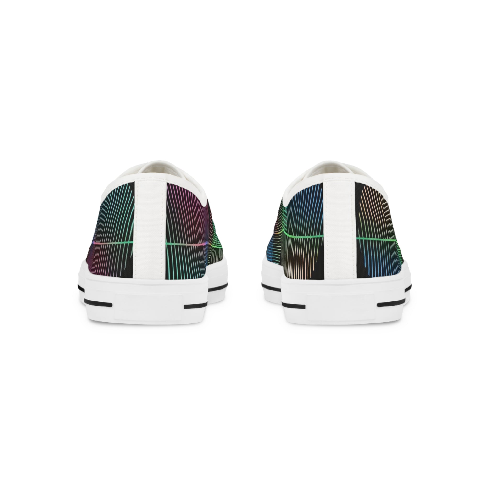 Men's Low Top Sneakers - Iridescent Grid Plaid Casual Shoes