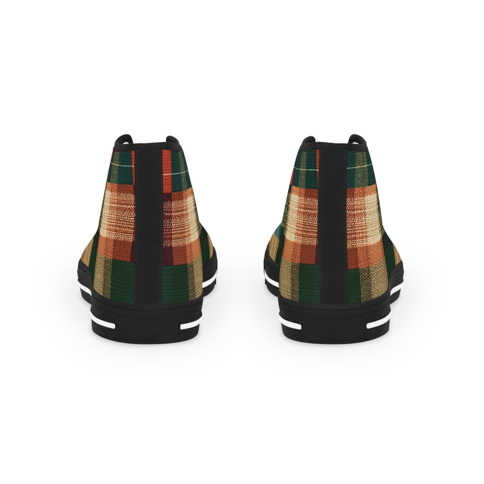 Plaid High-Top Sneakers — Rustic Autumn Check Men's Shoes