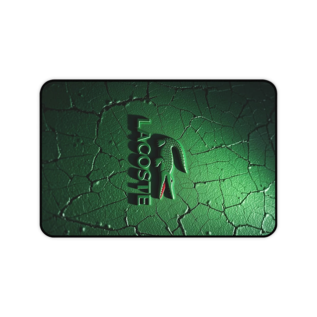 Lacoste Green Croc Desk Mat — Textured Gaming & Office Mouse Pad