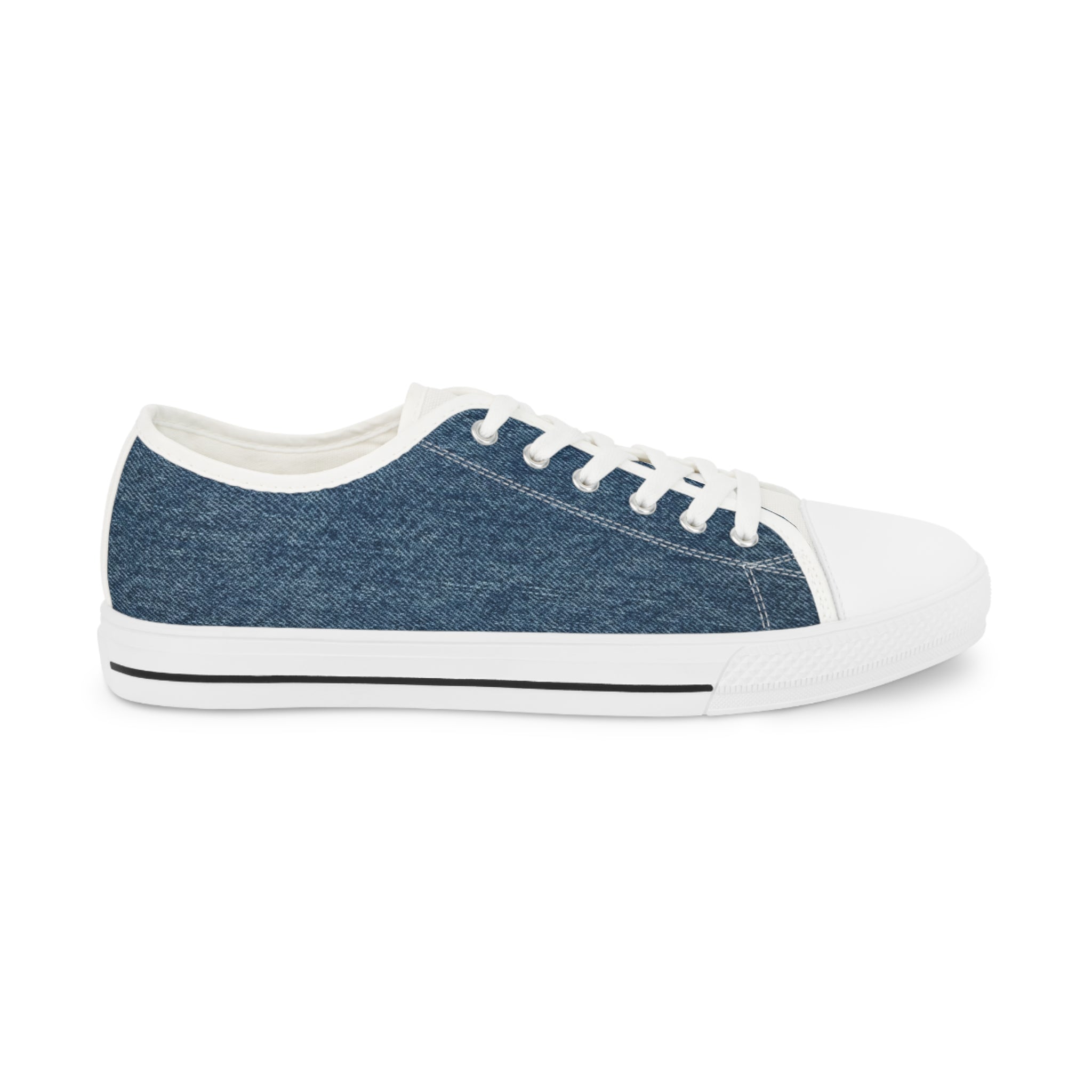 Denim Low-Top Sneakers for Men — Casual Canvas Skate Shoes