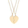 Break-Apart Engraved Heart Necklace Set – Best Friend / Couples Matching Pendant