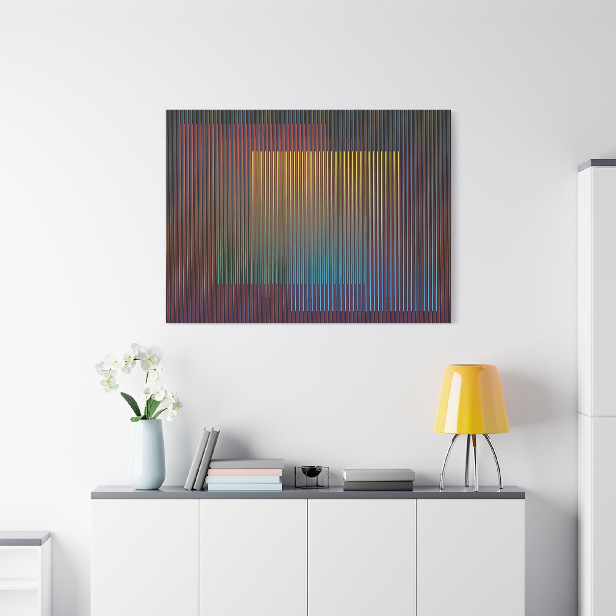 Abstract Gradient Squares Matte Canvas Print — Modern Geometric Wall Art