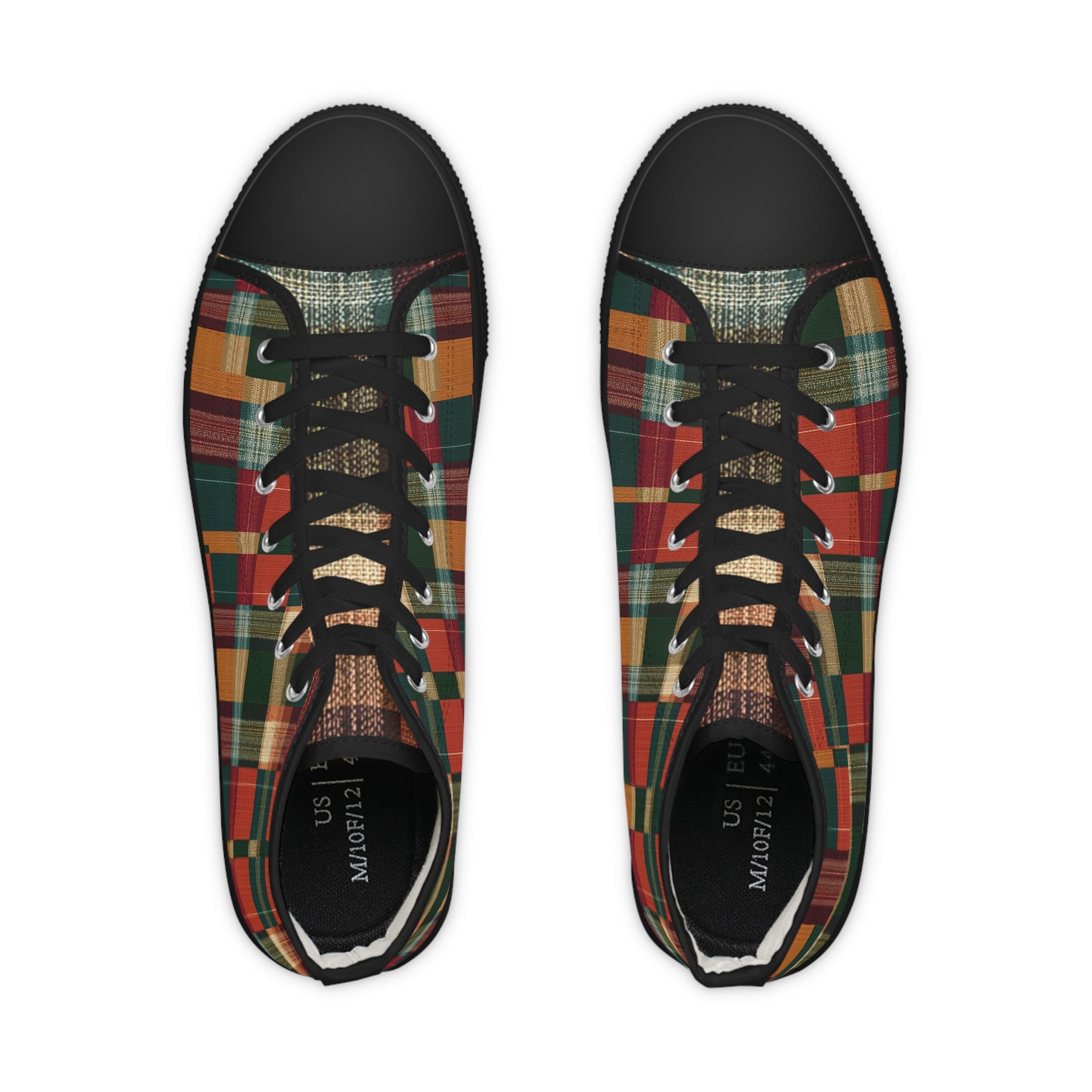 Zapatillas altas a cuadros: zapatos rústicos de otoño para hombre