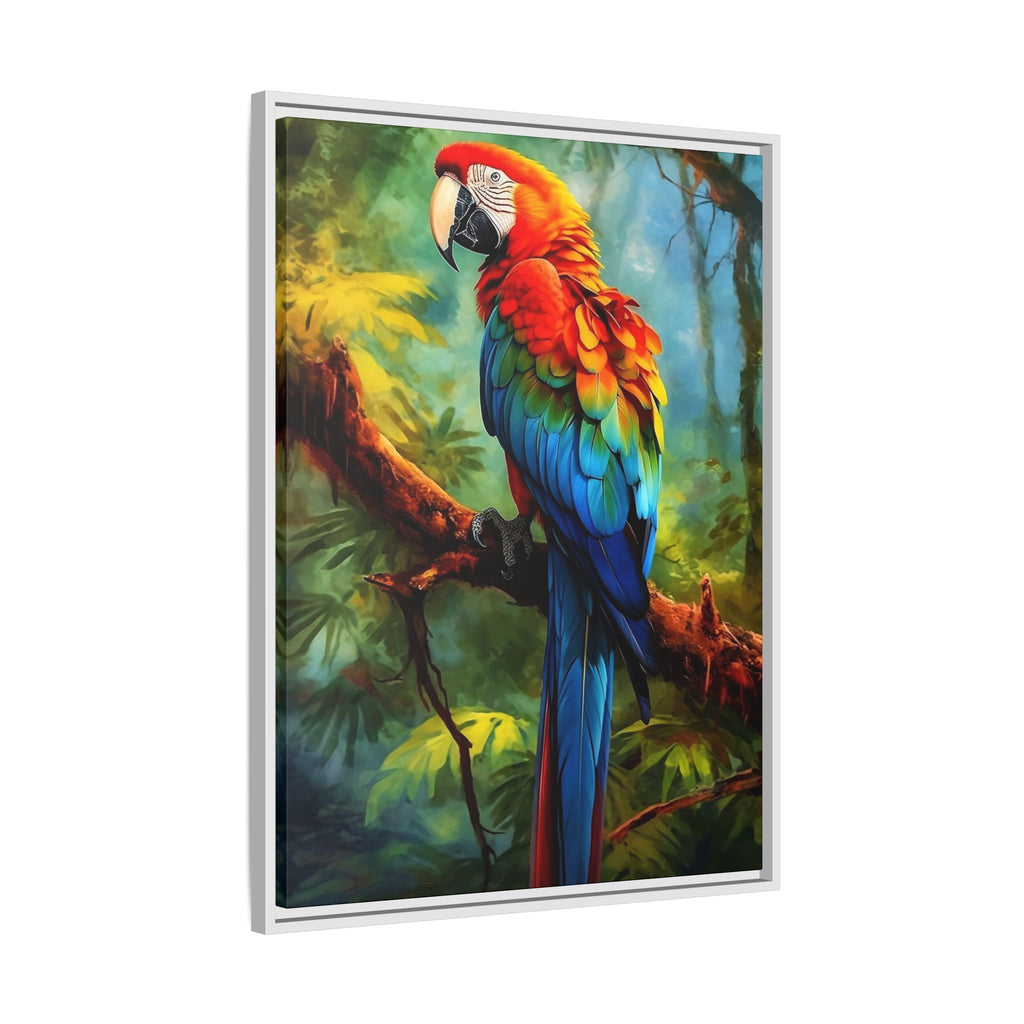 Scarlet Macaw Tropical Canvas Print (Framed Matte)