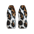 Leopard Fur Print Car Seat Covers — Polyester Front Seat Protectors