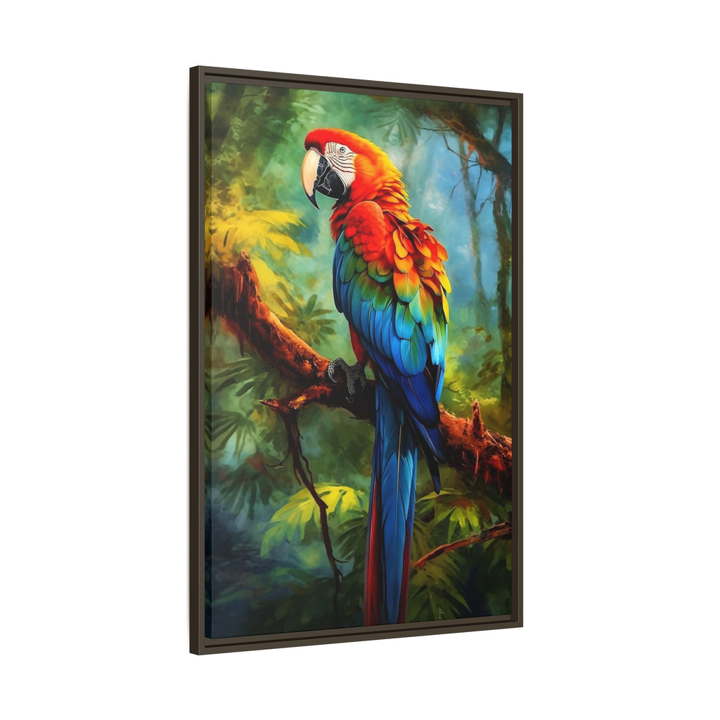 Scarlet Macaw Tropical Canvas Print (Framed Matte)