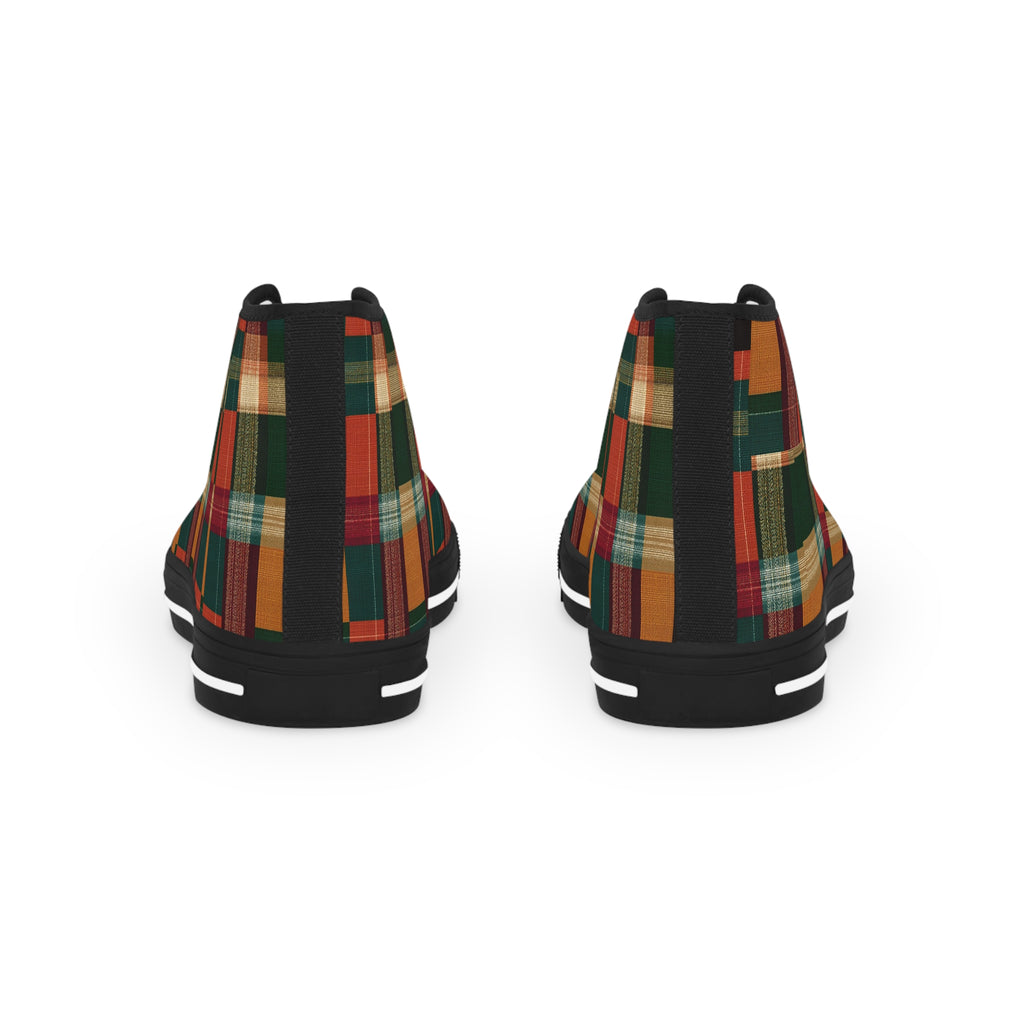 Zapatillas altas a cuadros: zapatos rústicos de otoño para hombre
