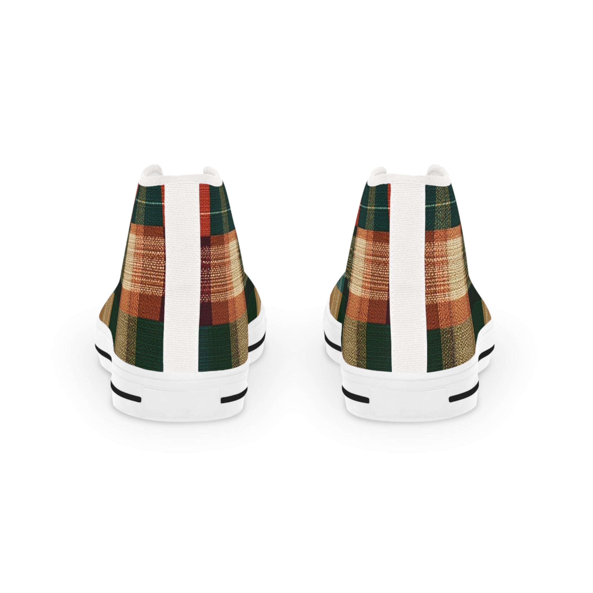 Plaid High-Top Sneakers — Rustic Autumn Check Men's Shoes