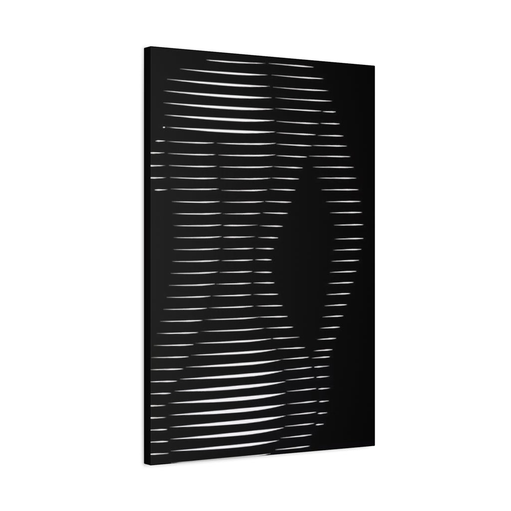 Abstract Light Lines Canvas Wall Art — Monochrome Silhouette