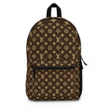 Monogram Luxe Backpack — Brown Designer-Inspired Pattern