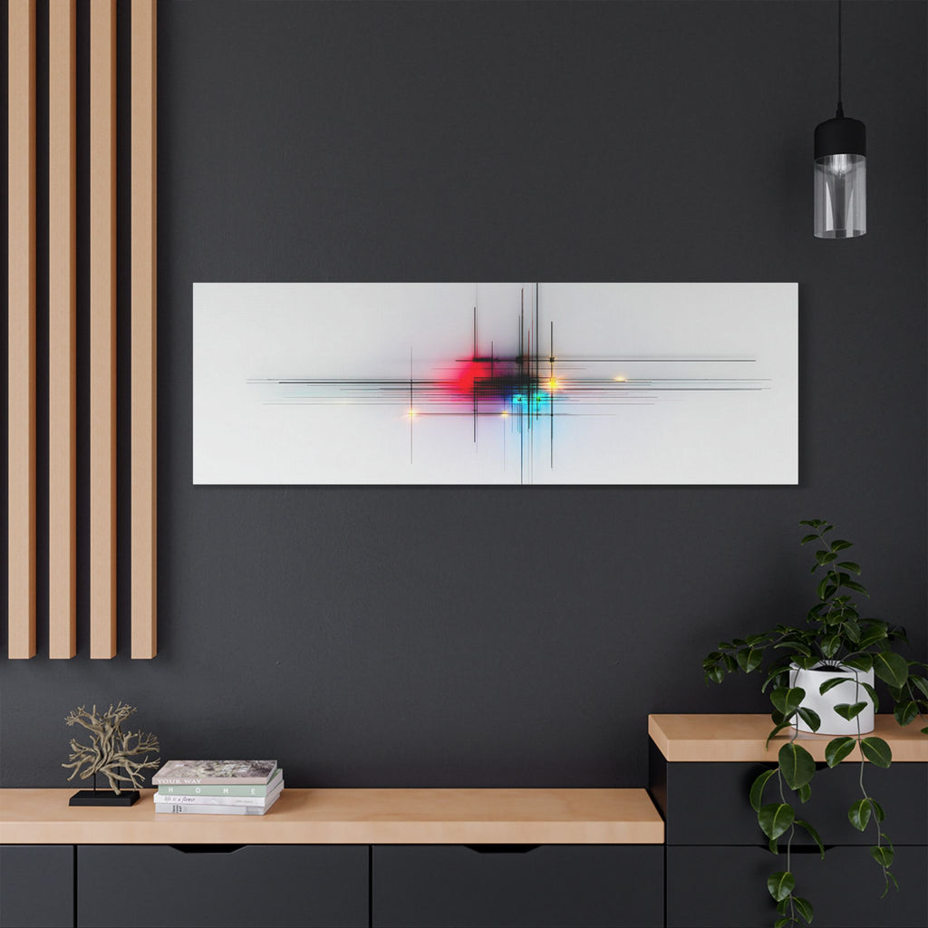 Abstract Lightburst Satin Canvas — Stretched Modern Wall Art
