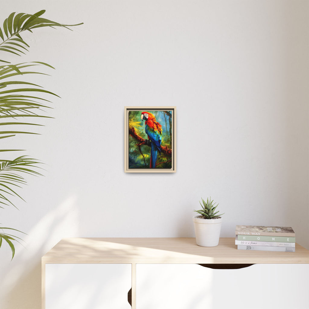 Scarlet Macaw Tropical Canvas Print (Framed Matte)