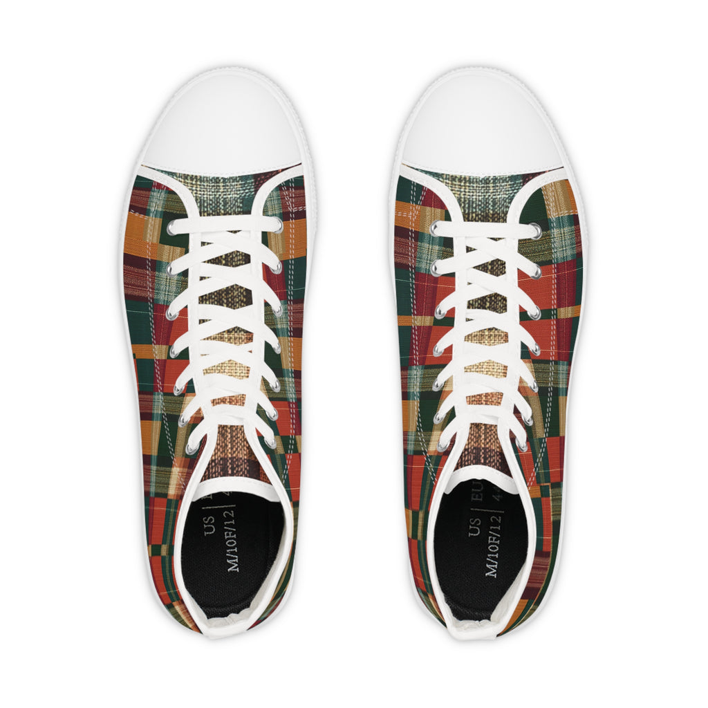 Zapatillas altas a cuadros: zapatos rústicos de otoño para hombre