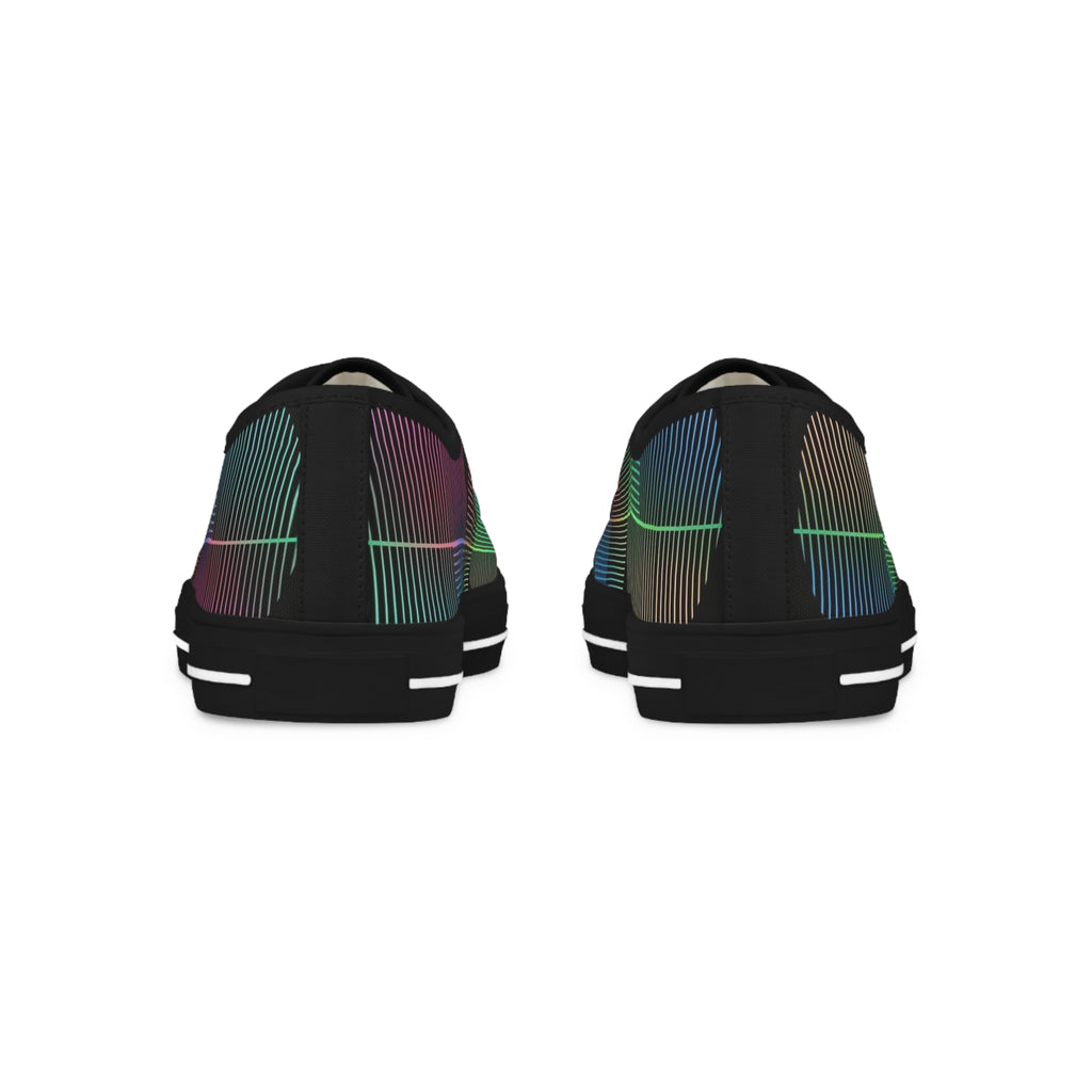 Men's Low Top Sneakers - Iridescent Grid Plaid Casual Shoes