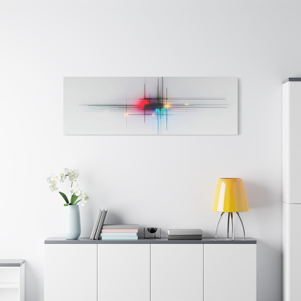 Abstract Lightburst Satin Canvas — Stretched Modern Wall Art