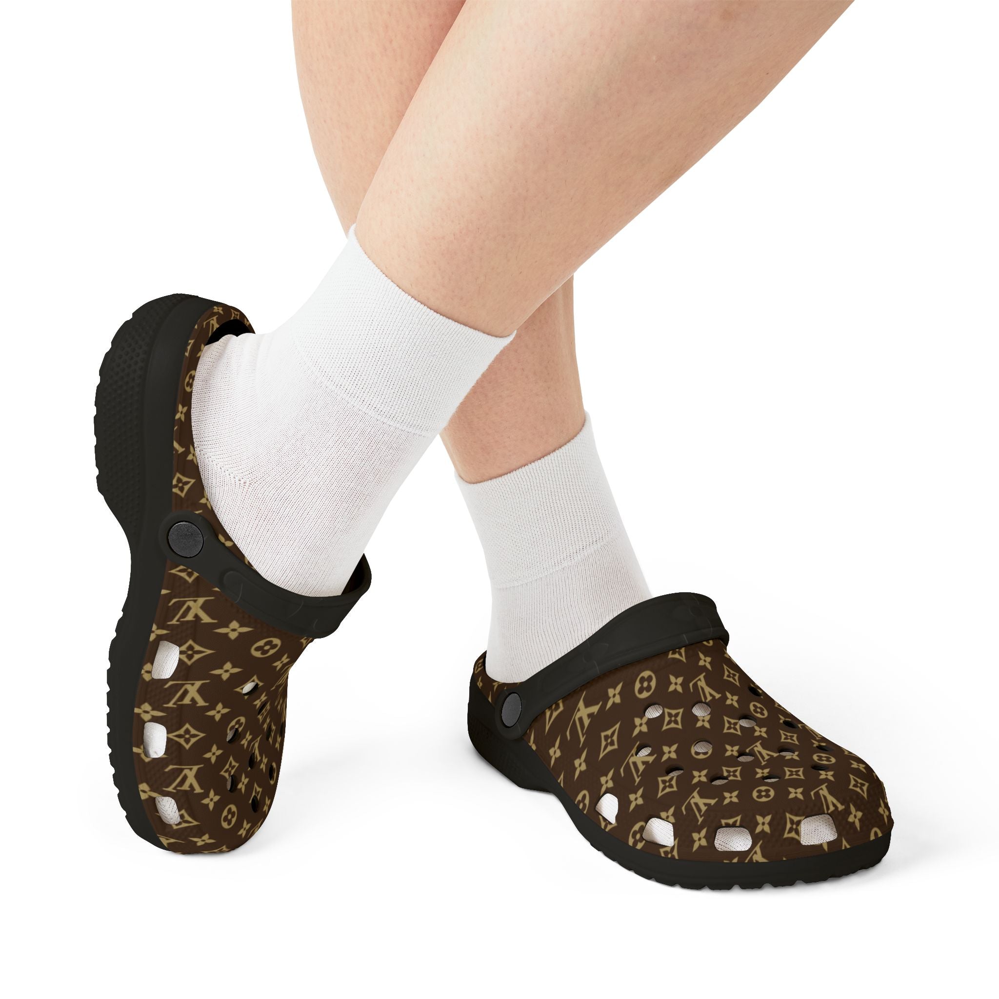 Designer-Inspired Brown Monogram EVA Foam Clogs