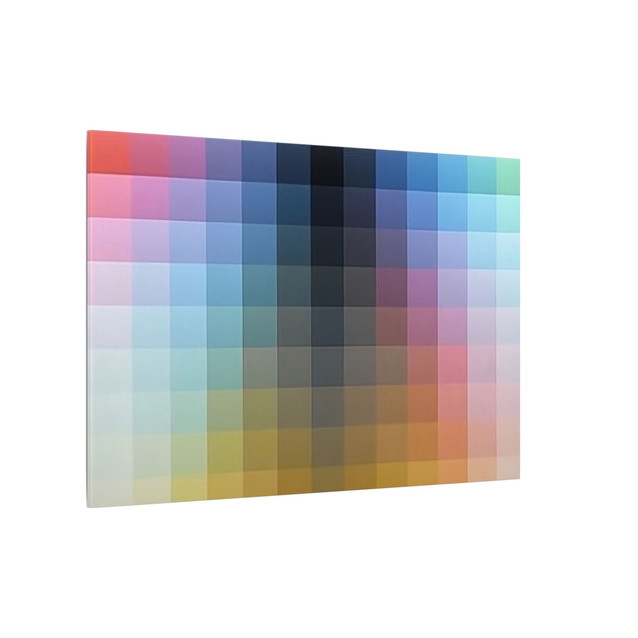 Abstract Pastel Pixel Grid Matte Canvas