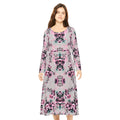 Copy of Floral Pink Kaleidoscope Long Sleeve luxury Dress