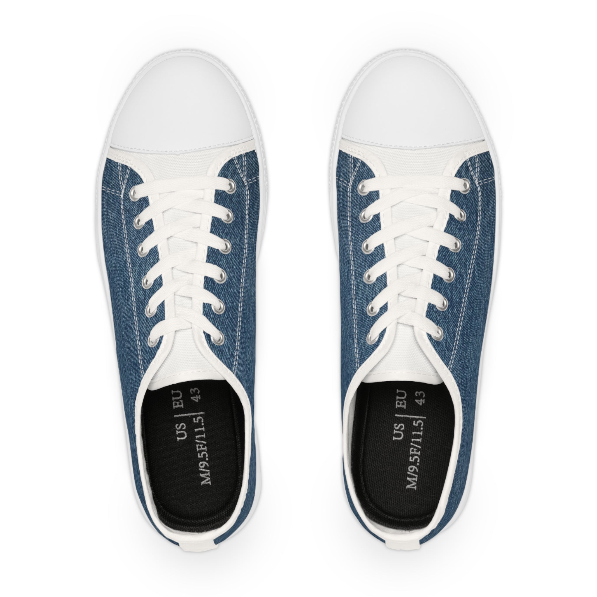 Denim Low-Top Sneakers for Men — Casual Canvas Skate Shoes