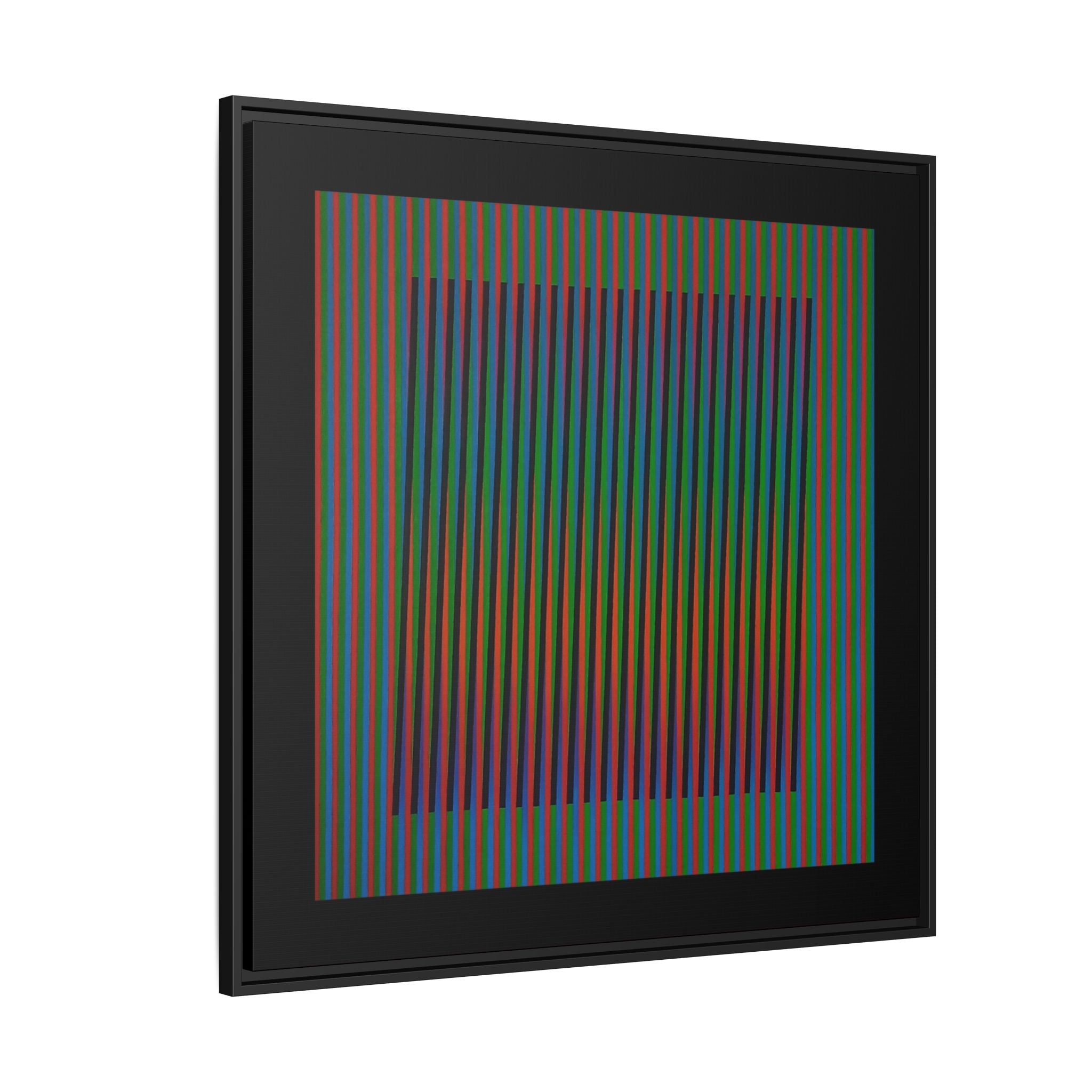 Framed Matte Canvas — Rainbow Op Art Square