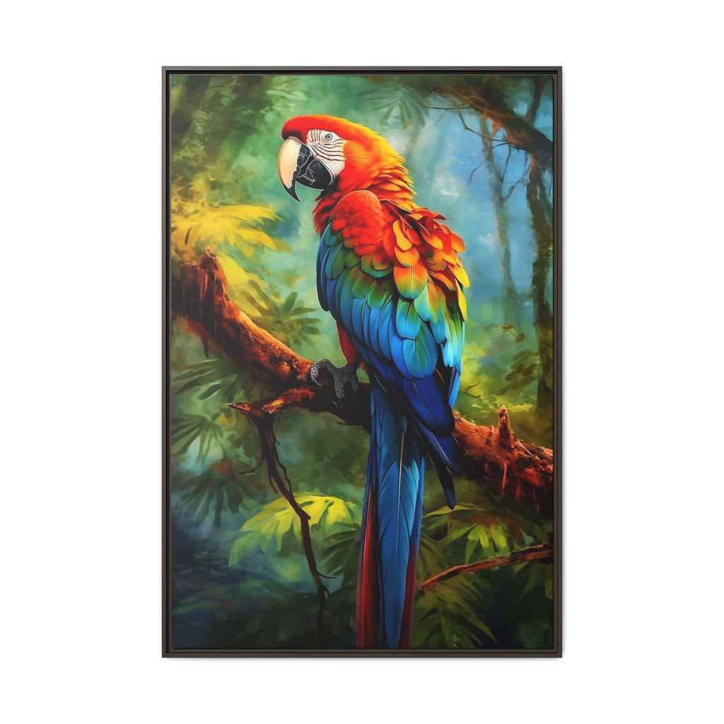 Scarlet Macaw Tropical Canvas Print (Framed Matte)