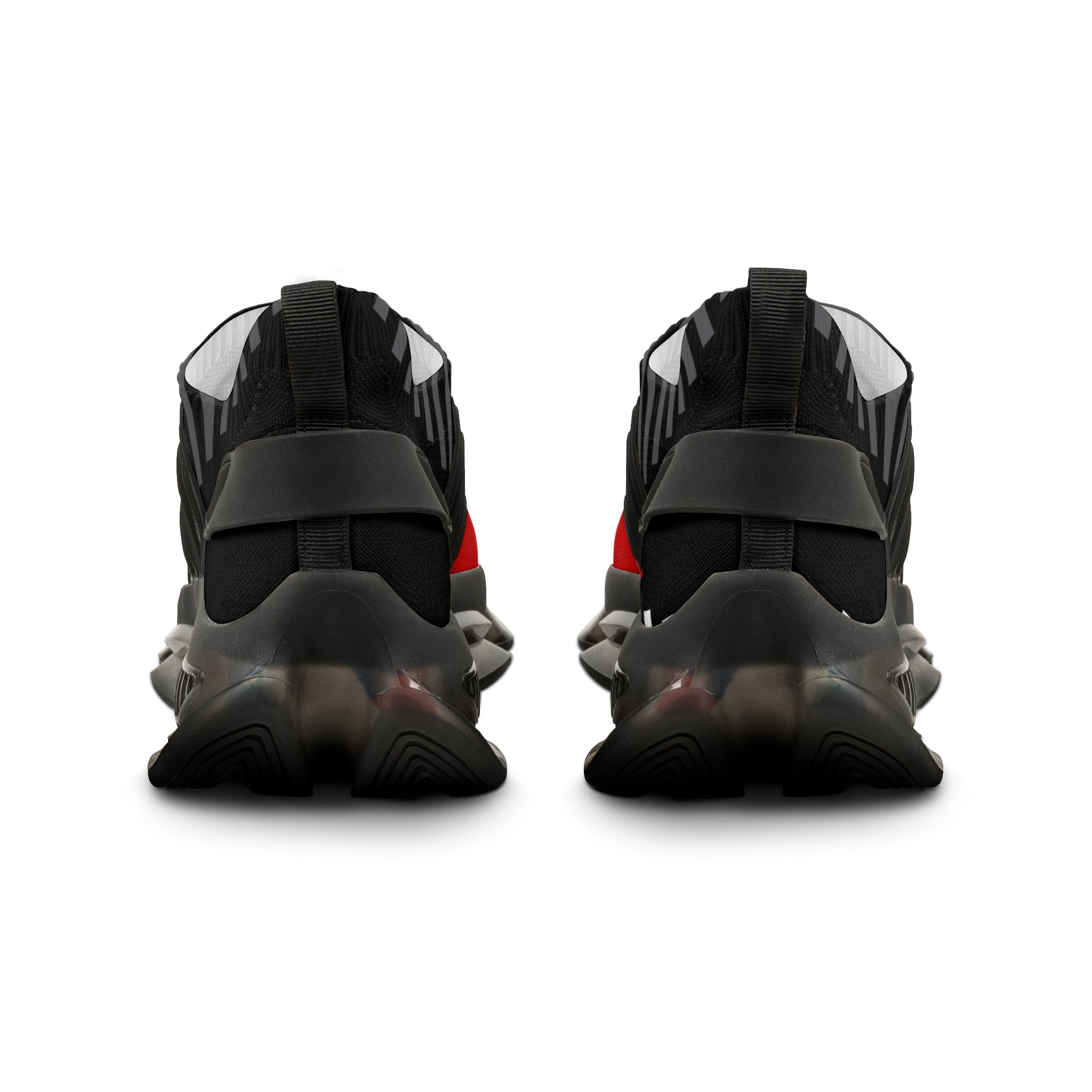 Men's Red & Black Mesh Running Sneakers — Breathable Athletic Shoes