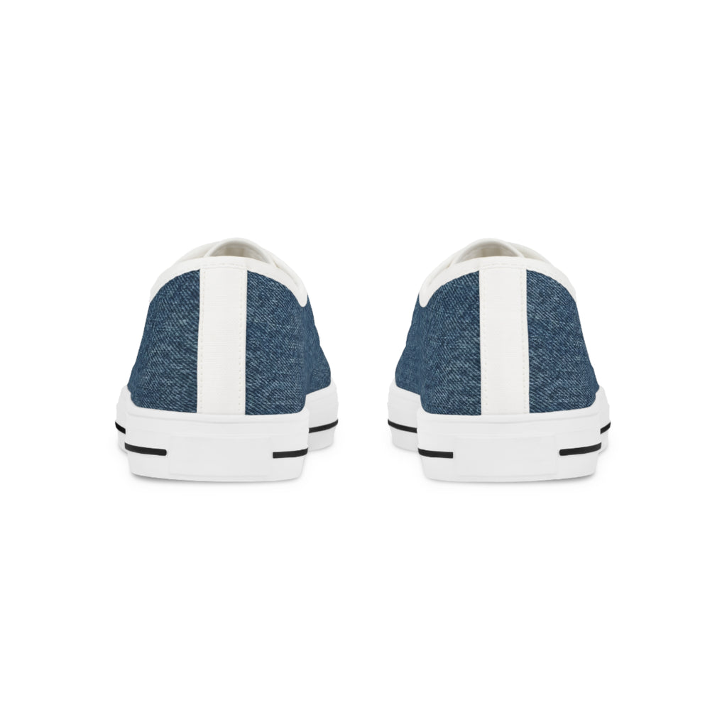 Denim Low-Top Sneakers for Men — Casual Canvas Skate Shoes