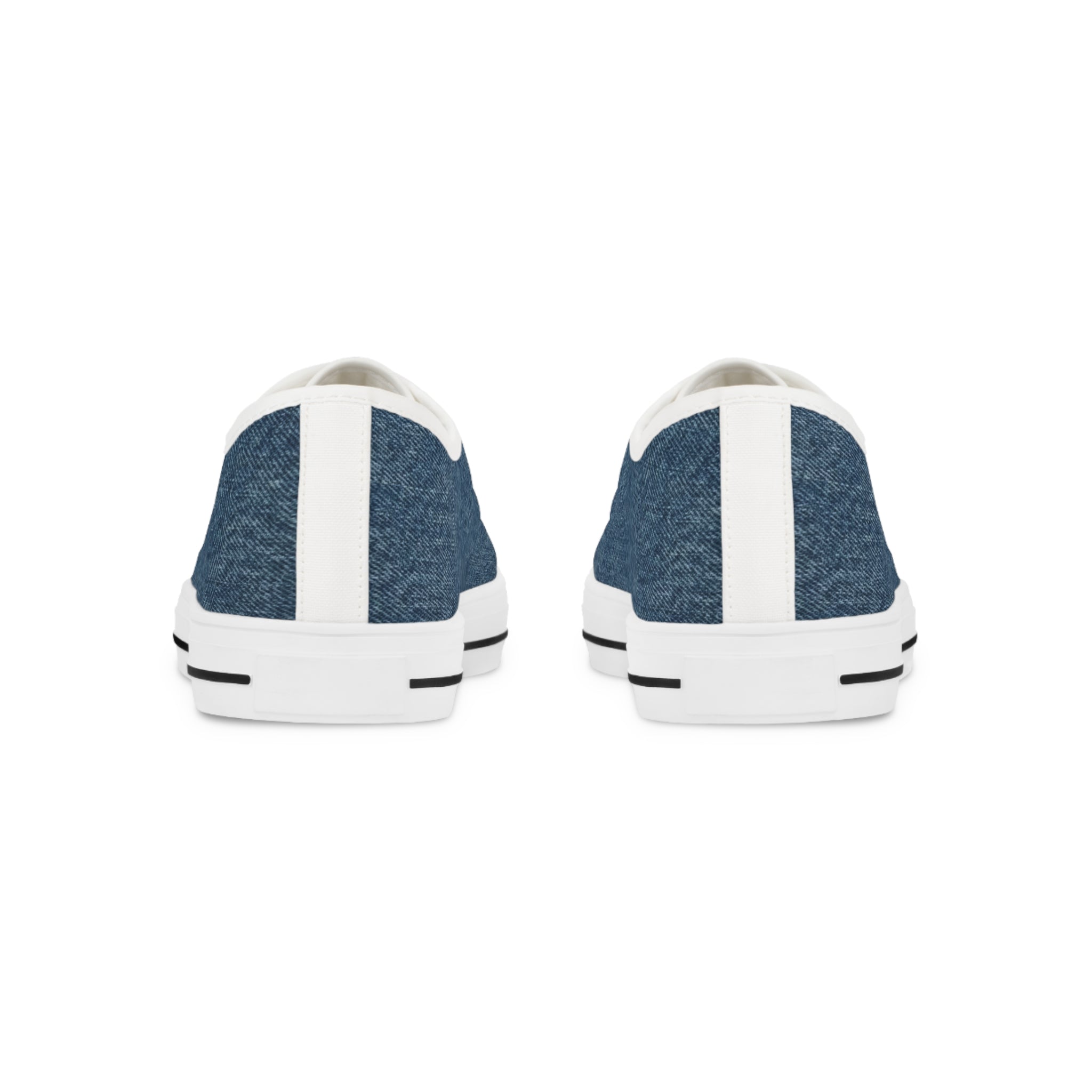 Denim Low-Top Sneakers for Men — Casual Canvas Skate Shoes