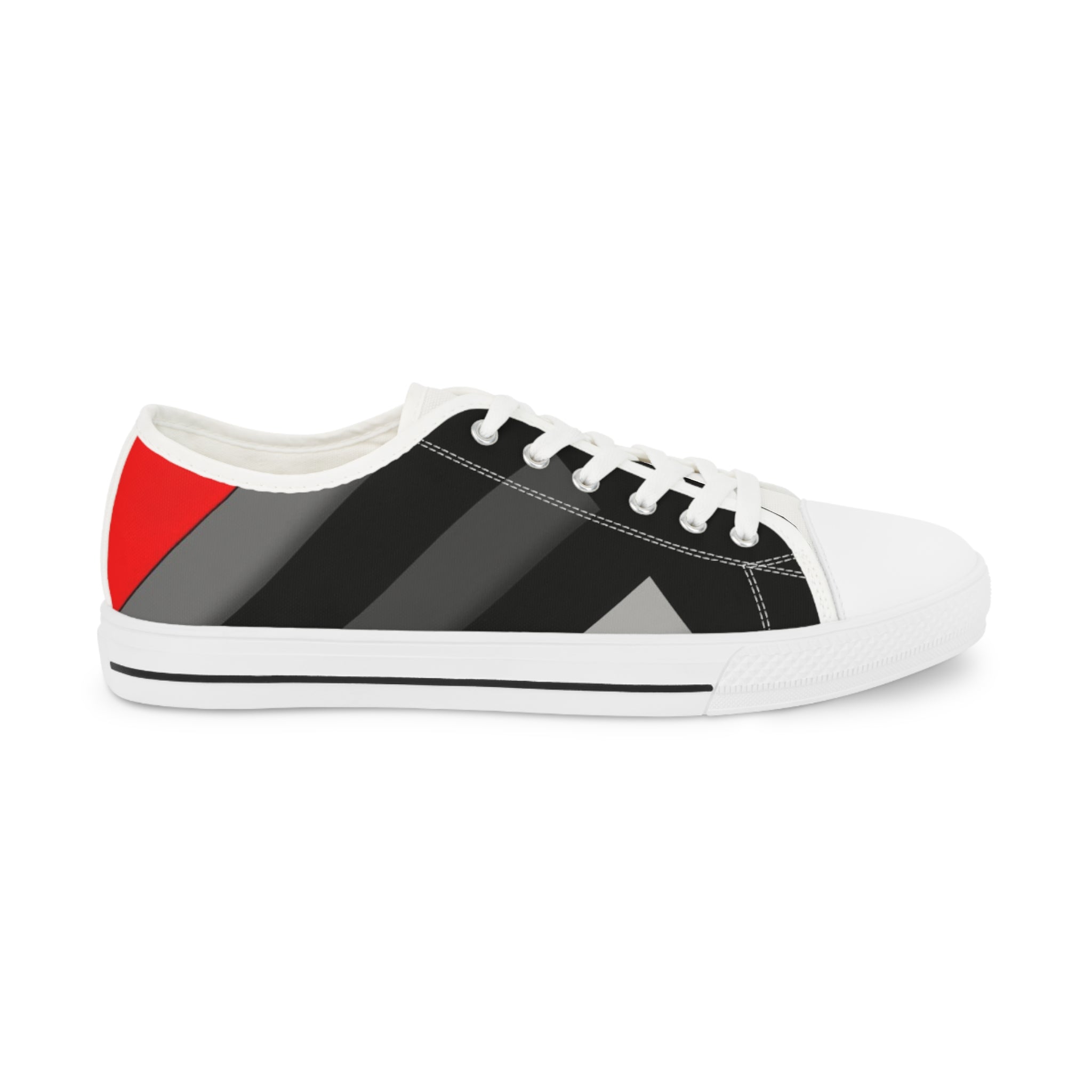Classic Black Striped Low-Top Sneakers — Men's Casual Canvas Shoes
