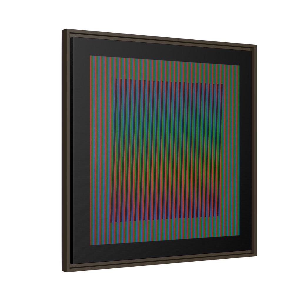 Framed Matte Canvas — Rainbow Op Art Square