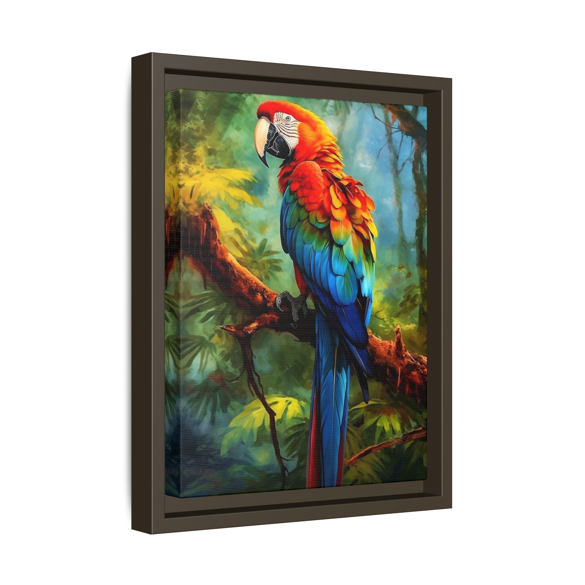 Scarlet Macaw Tropical Canvas Print (Framed Matte)
