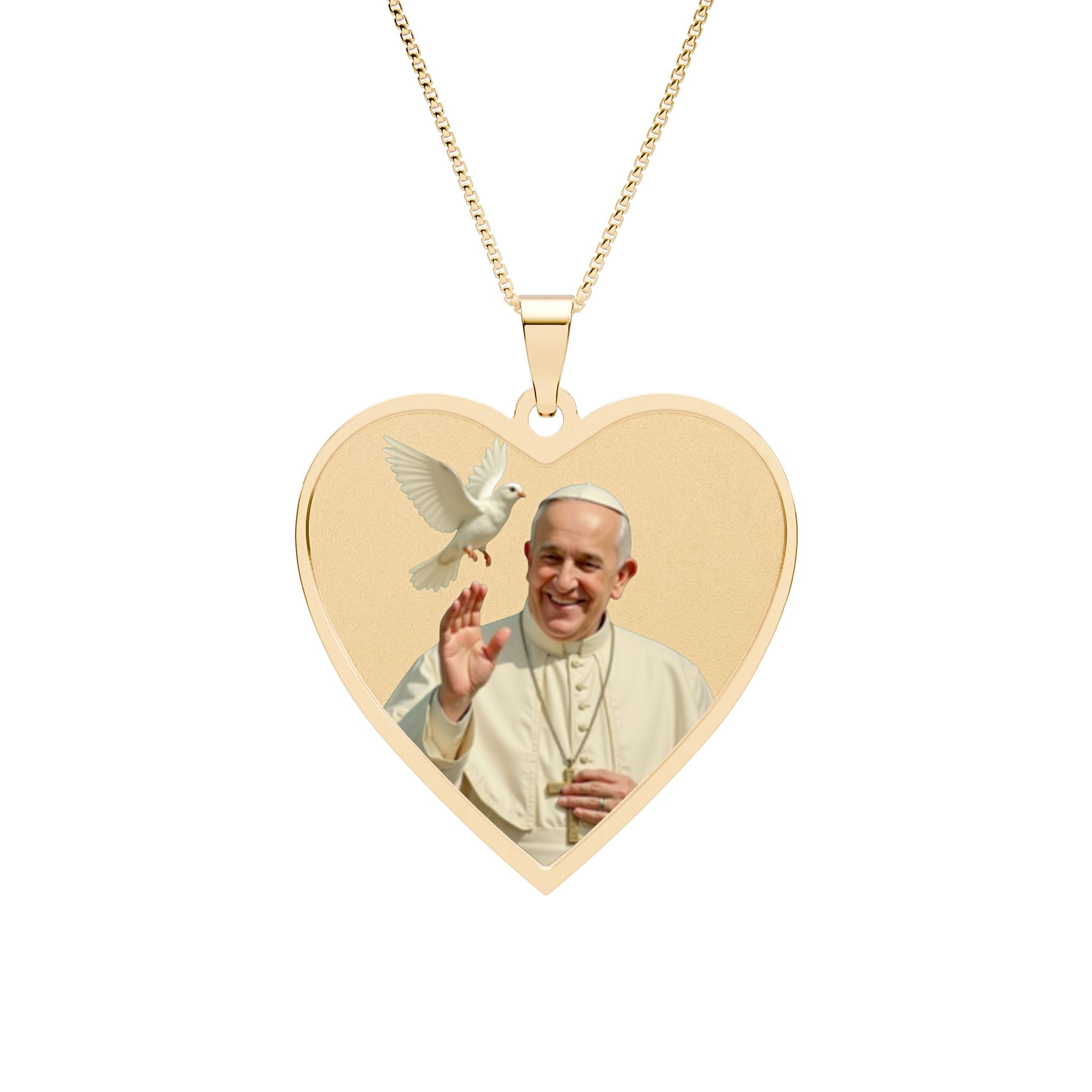 Heart Photo Pendant — Religious Portrait Keepsake Necklace