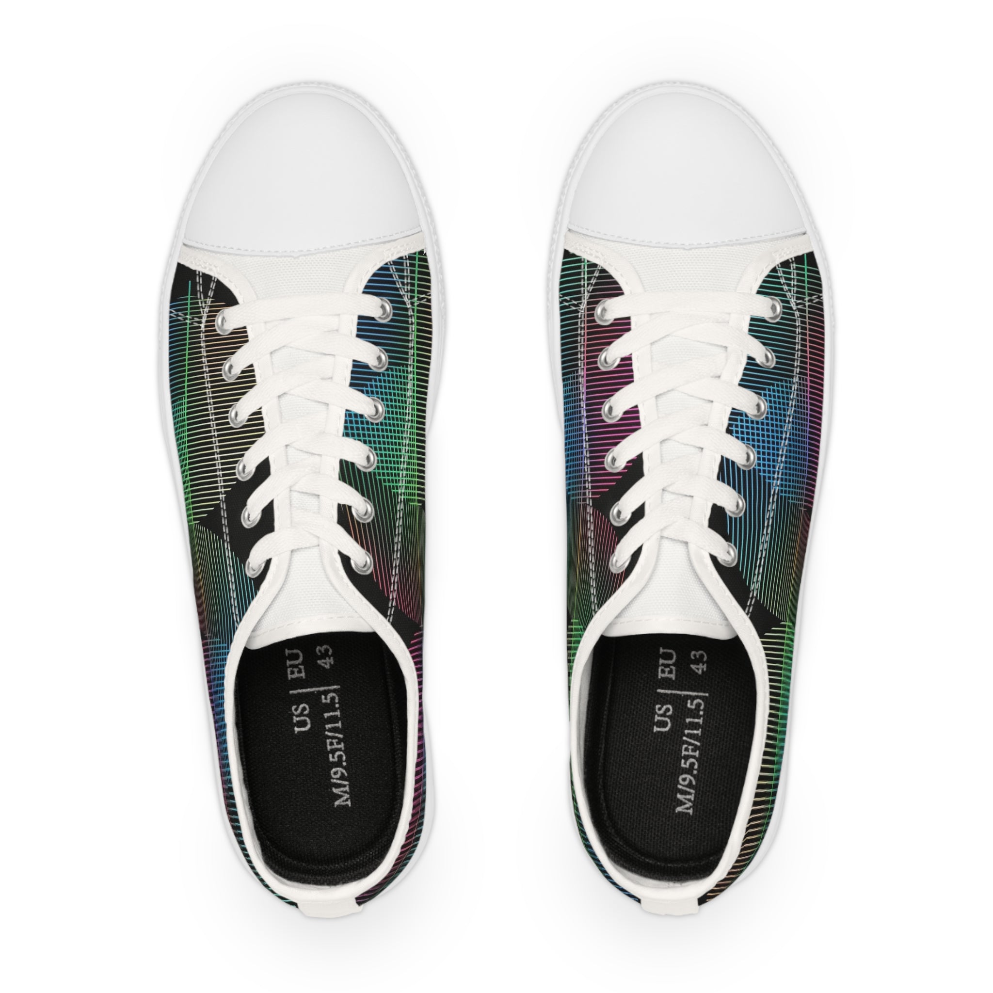 Men's Low Top Sneakers - Iridescent Grid Plaid Casual Shoes