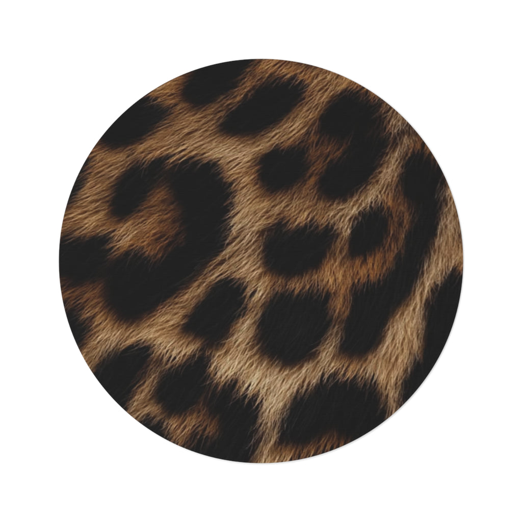 Leopard Print Round Rug