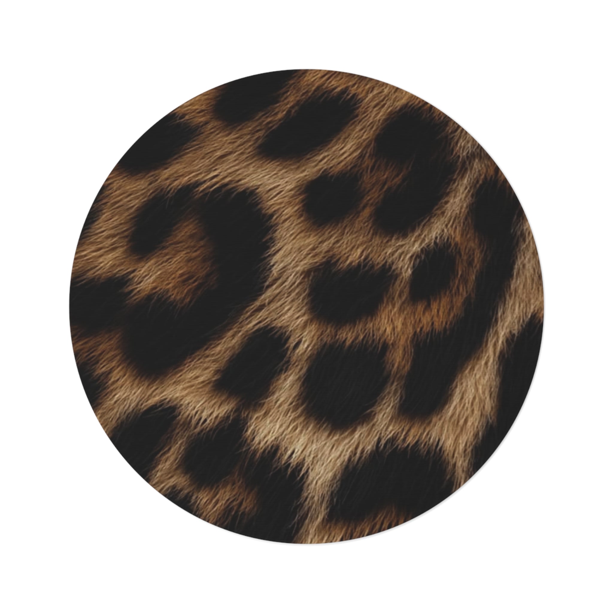 Leopard Print Round Rug