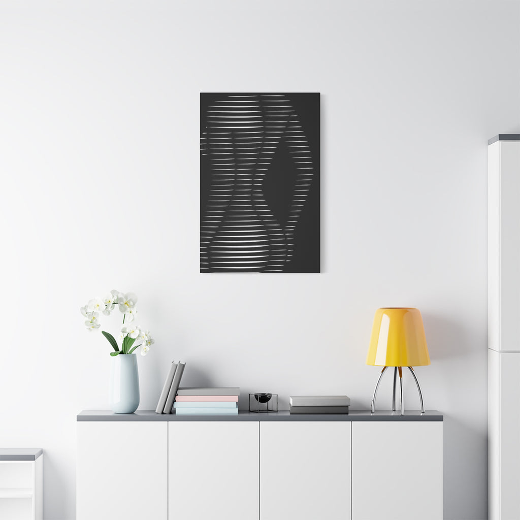 Abstract Light Lines Canvas Wall Art — Monochrome Silhouette
