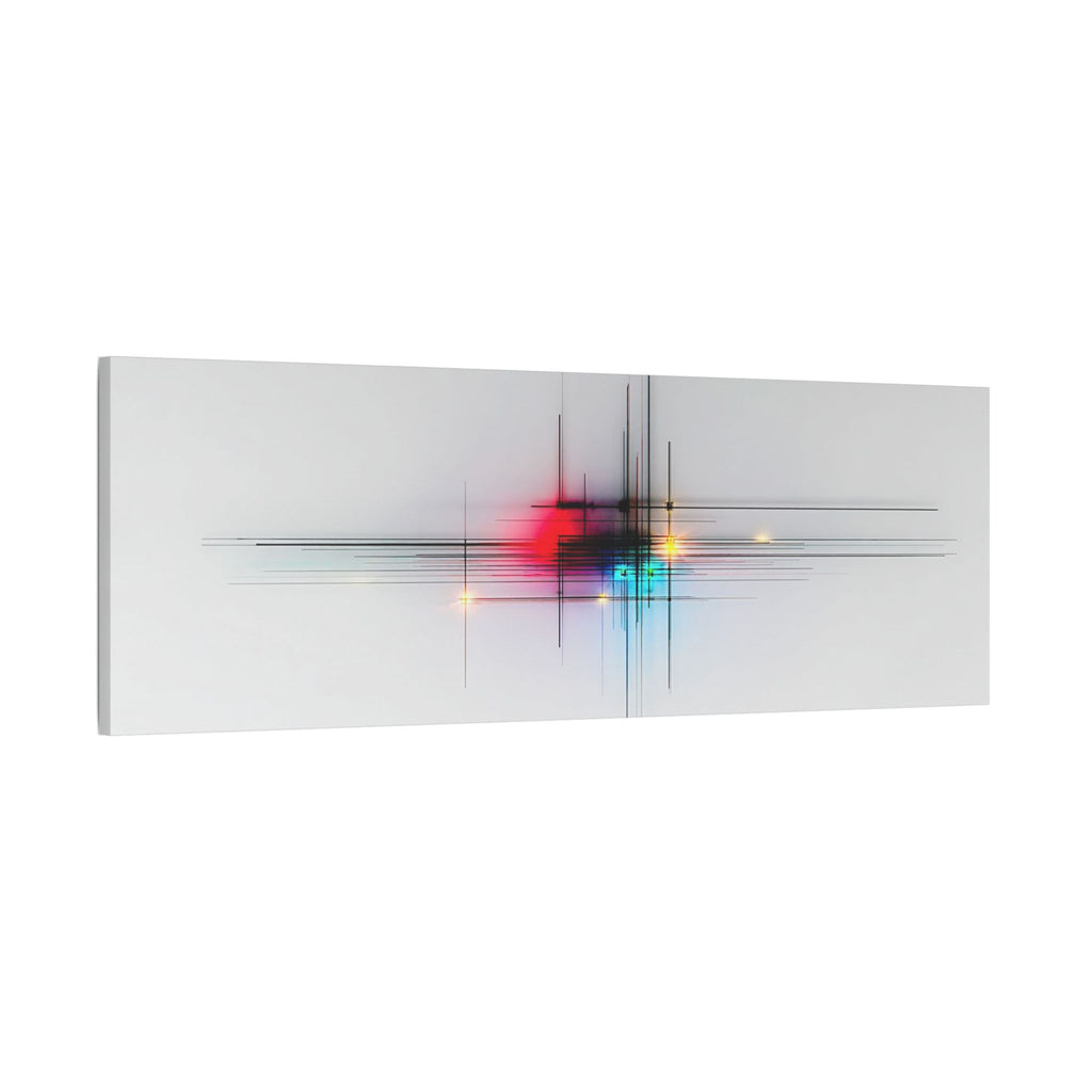 Abstract Lightburst Satin Canvas — Stretched Modern Wall Art