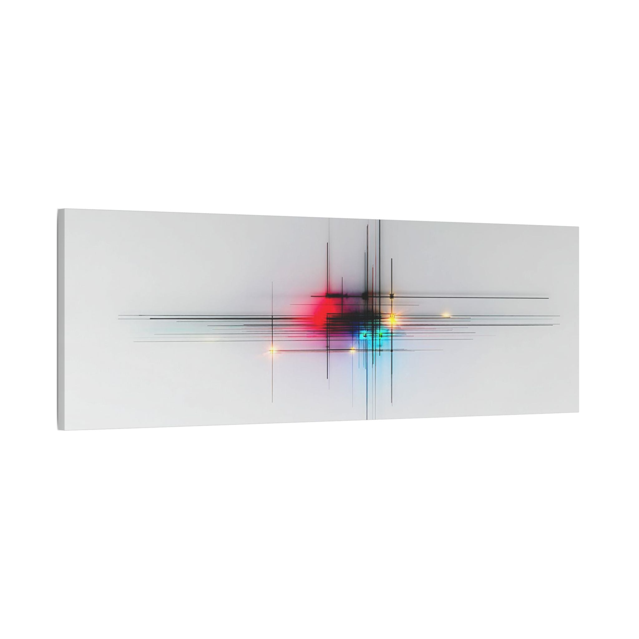 Abstract Lightburst Satin Canvas — Stretched Modern Wall Art