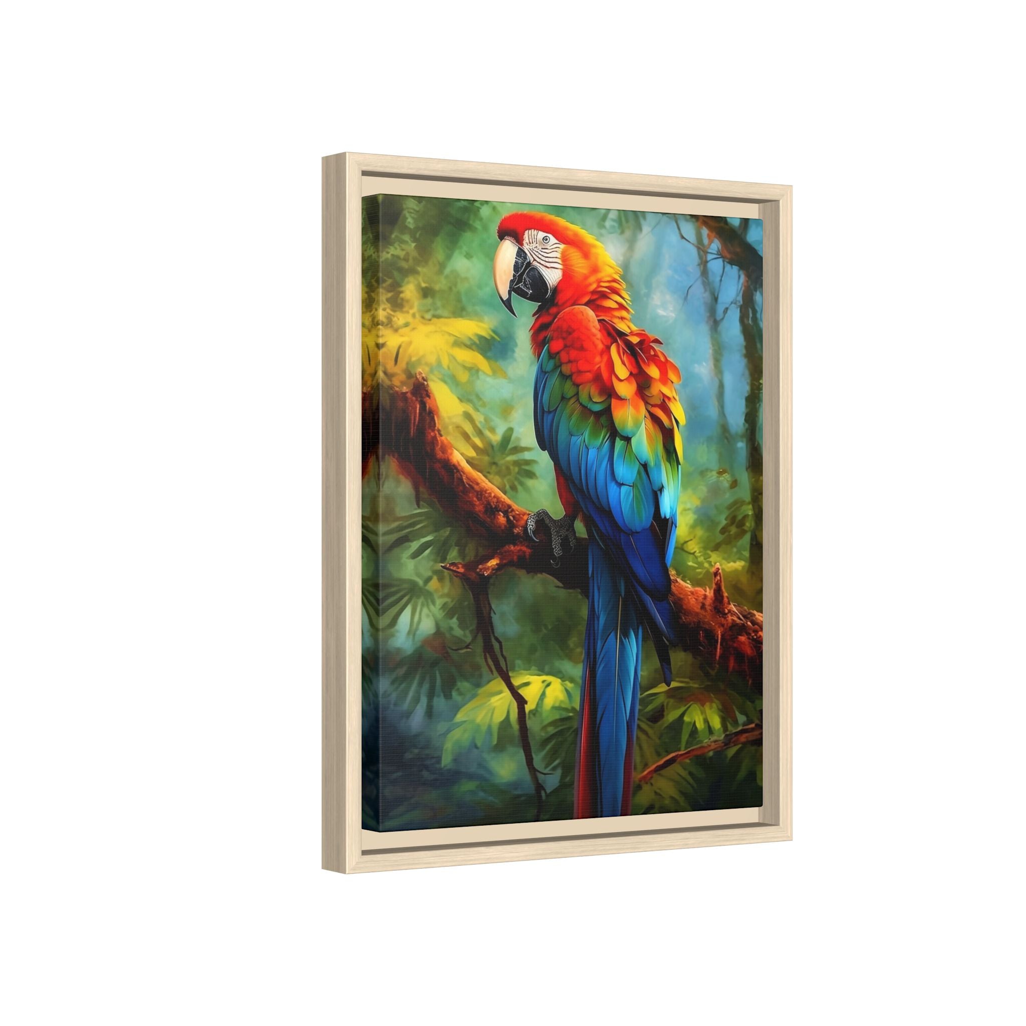 Scarlet Macaw Tropical Canvas Print (Framed Matte)