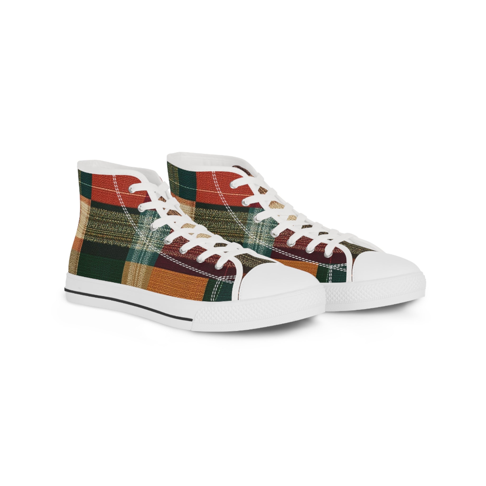 Zapatillas Altas de Cuadros — Zapatos de Hombre a Cuadros Rústicos de Otoño