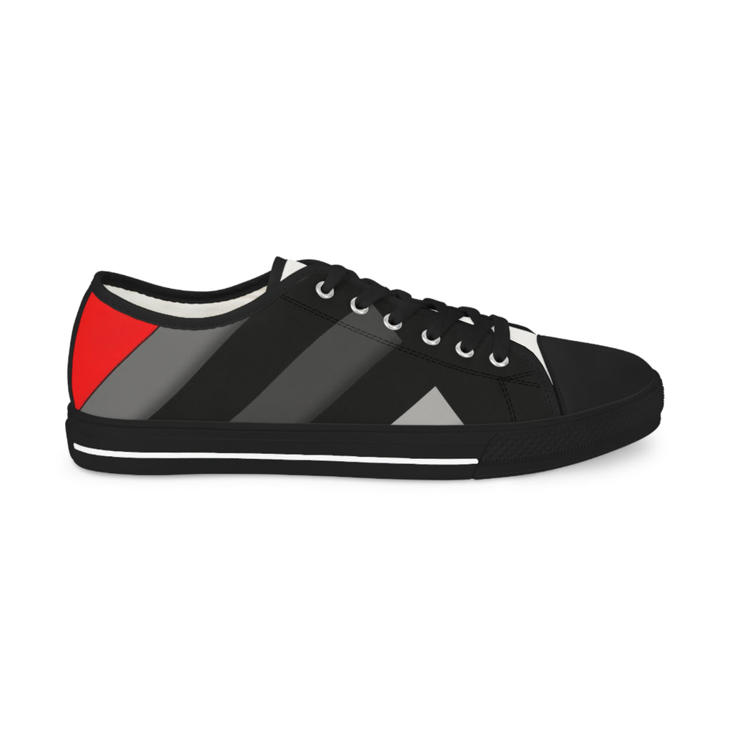 Classic Black Striped Low-Top Sneakers — Men's Casual Canvas Shoes