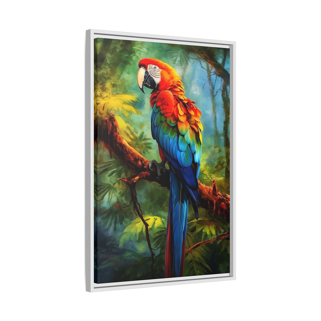 Scarlet Macaw Tropical Canvas Print (Framed Matte)