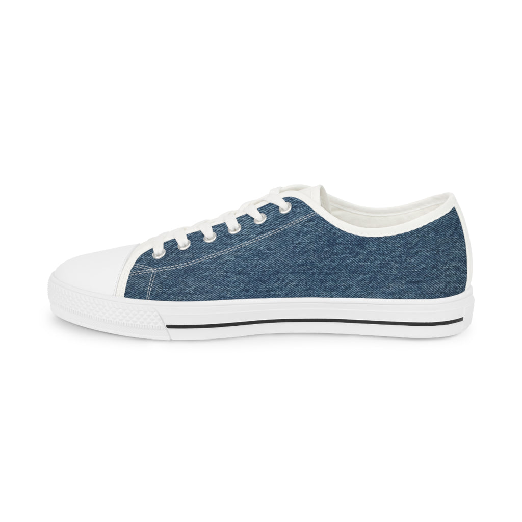 Denim Low-Top Sneakers for Men — Casual Canvas Skate Shoes
