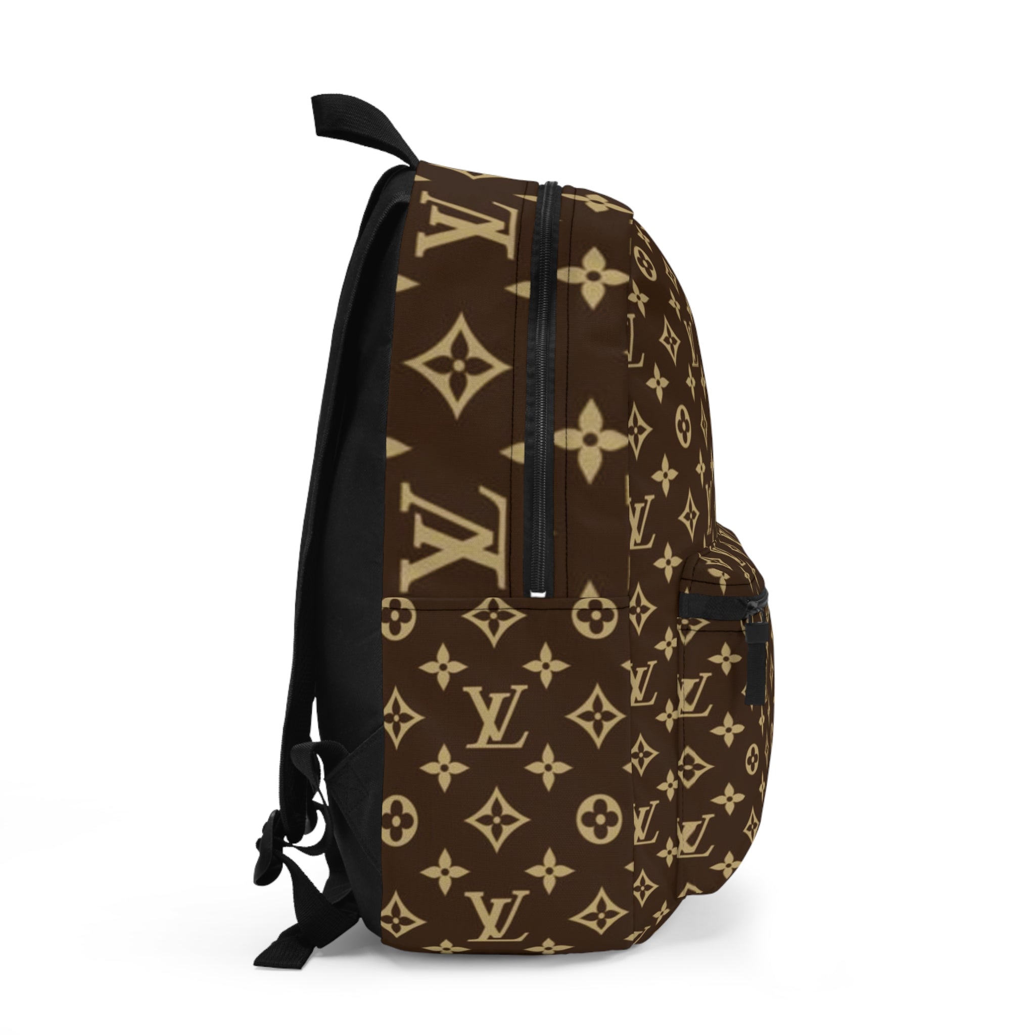 Monogram Luxe Backpack — Brown Designer-Inspired Pattern