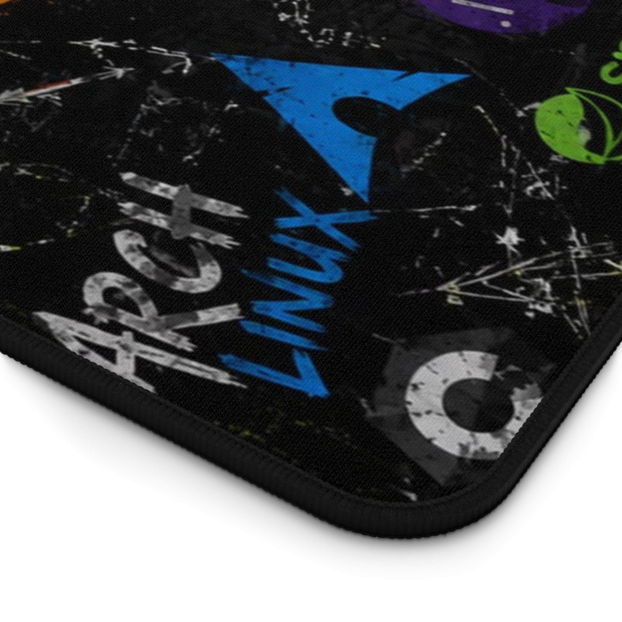 Programmer Icons Desk Mat — Tech Logo Gaming Mousepad for Developers